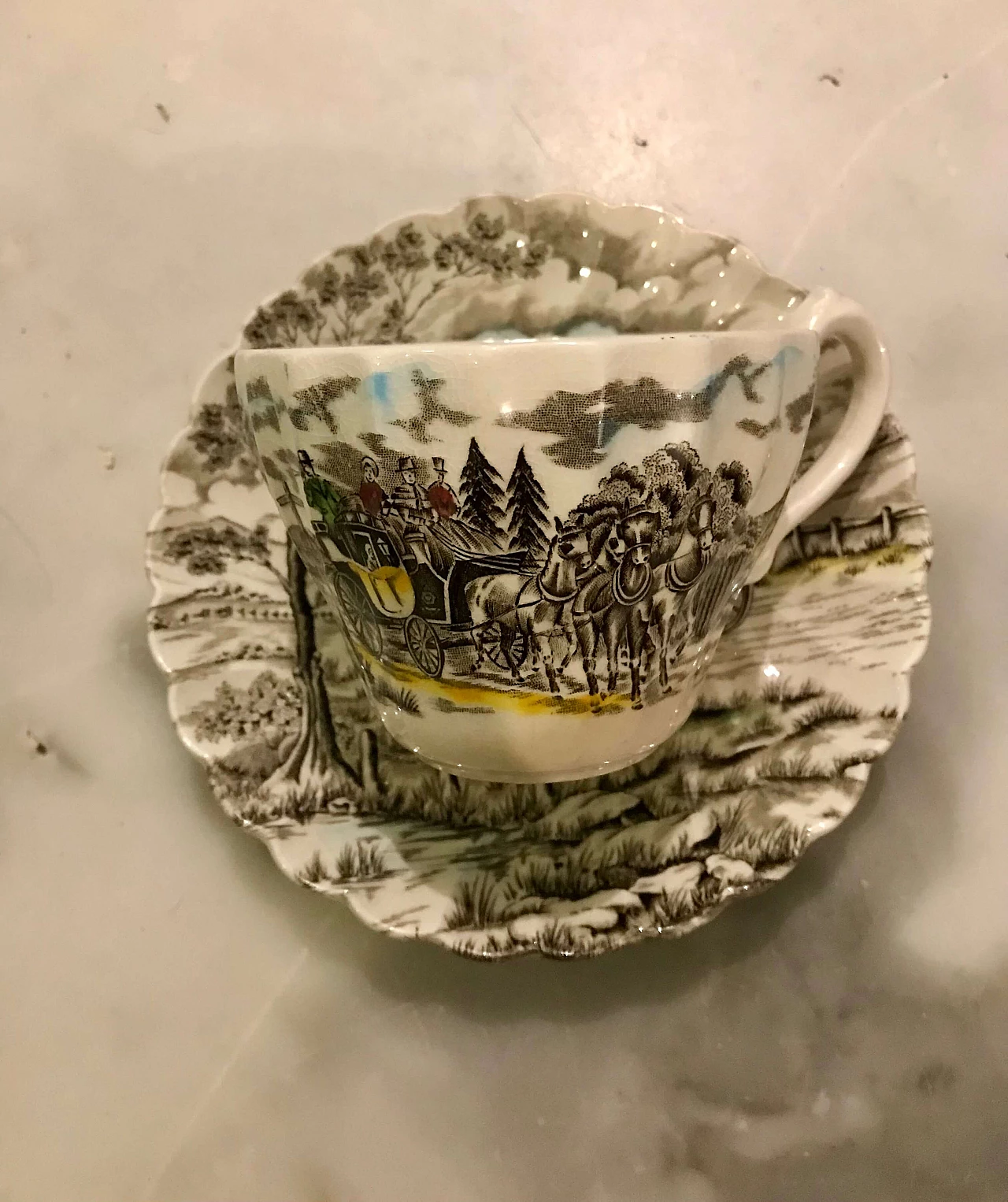 6 Tazze da tè con piattini di Myott Royal Mail, anni '50 9