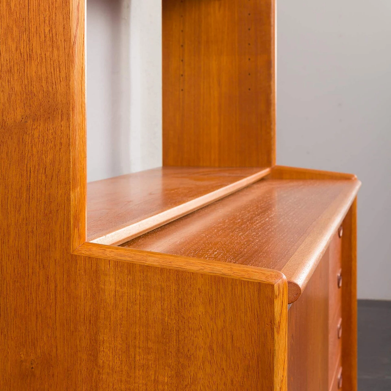 Libreria danese in teak con scrittoio estraibile, anni '60 28