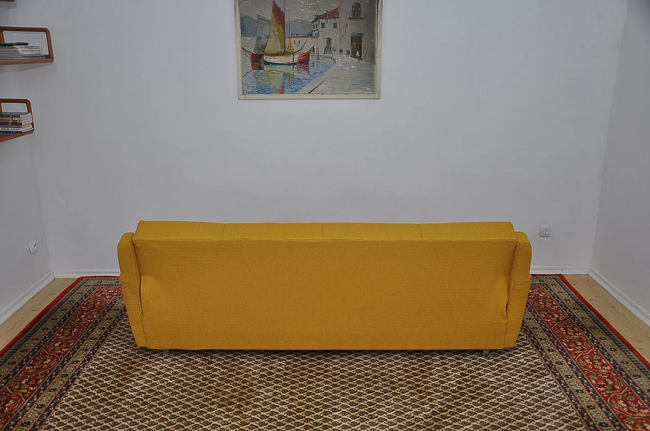 Sofa bed in mustard yellow fabric, 1970s 5