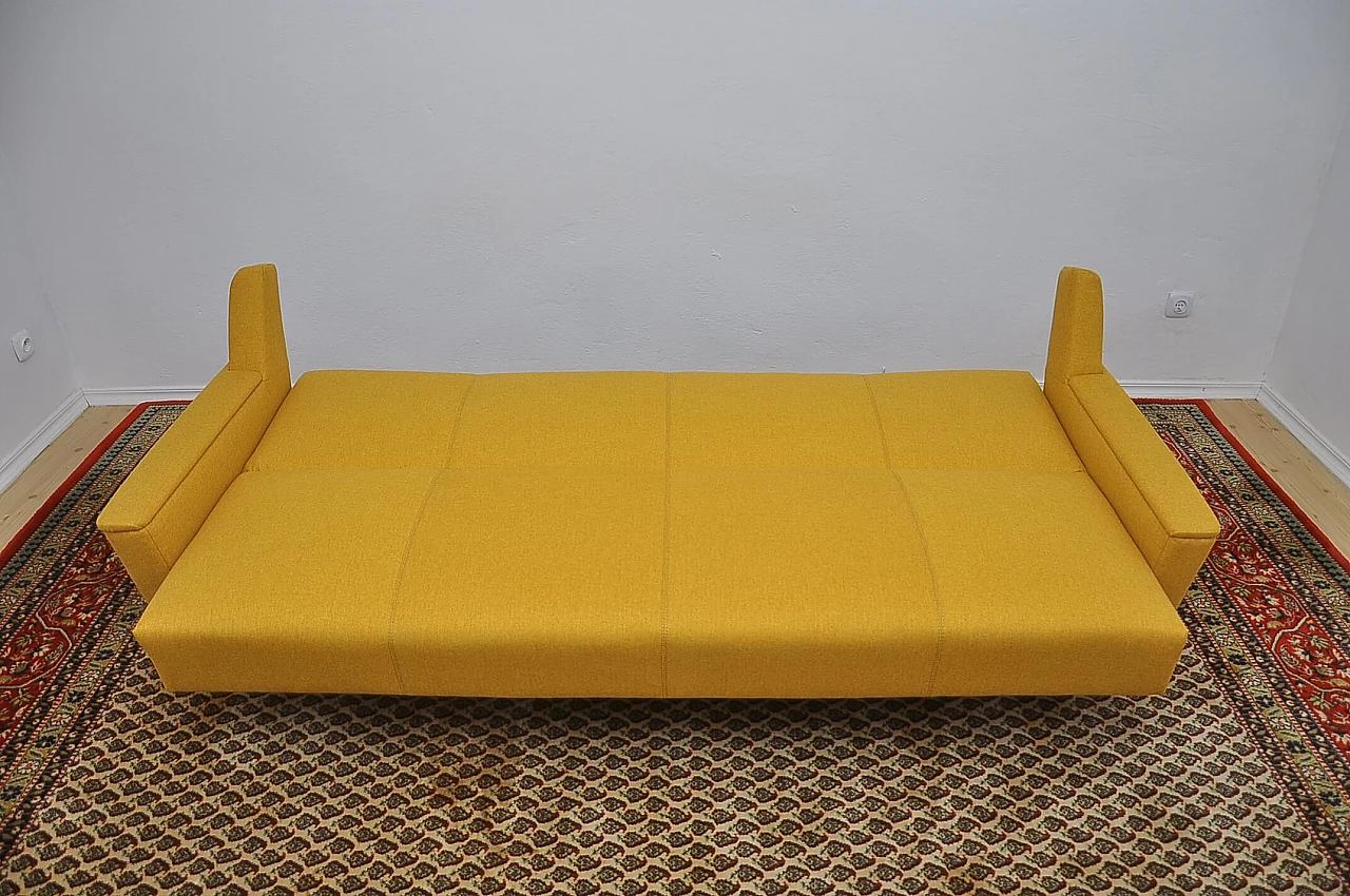 Sofa bed in mustard yellow fabric, 1970s 8