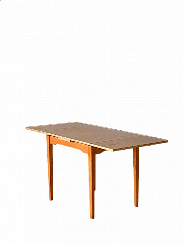Scandinavian birch and formica extendable table, 1960s