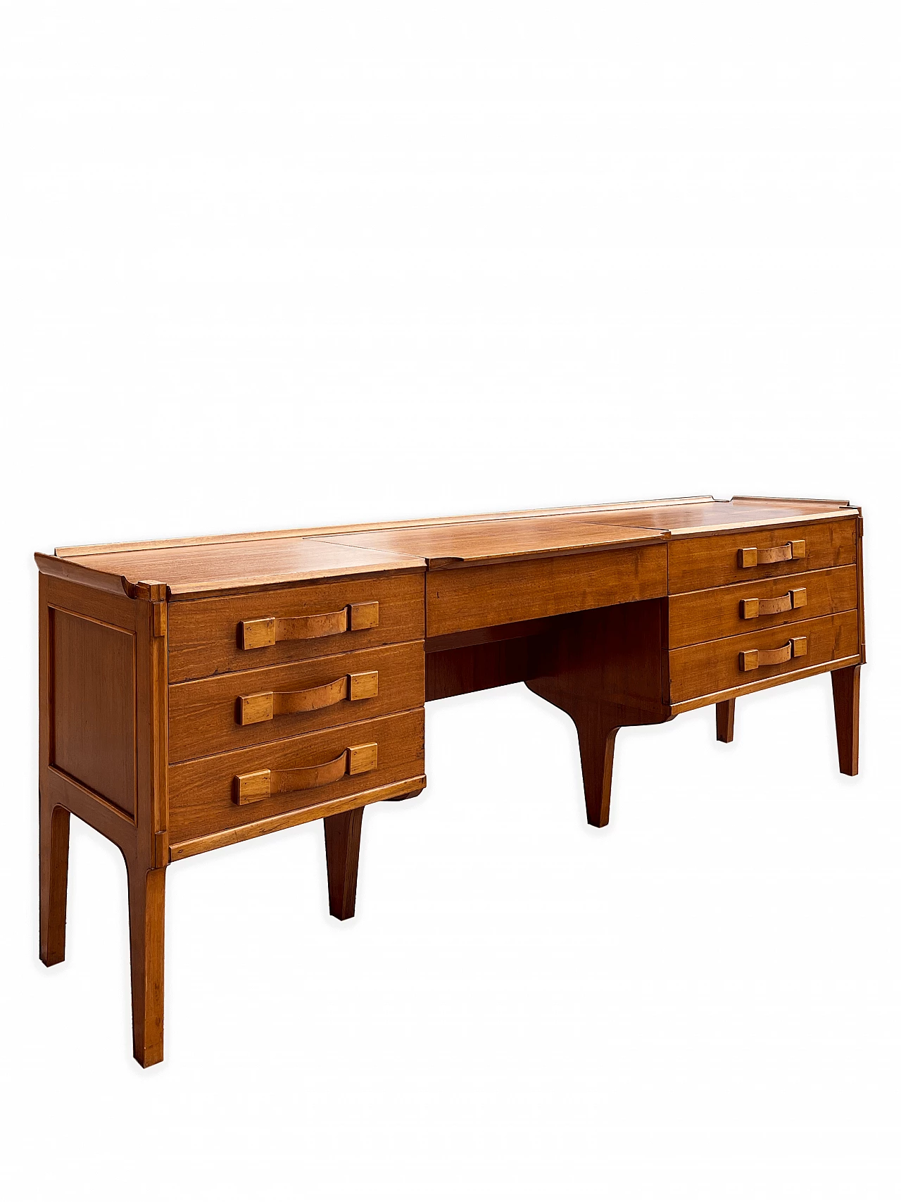 Walnut vanity table with drawers, 1950s 1
