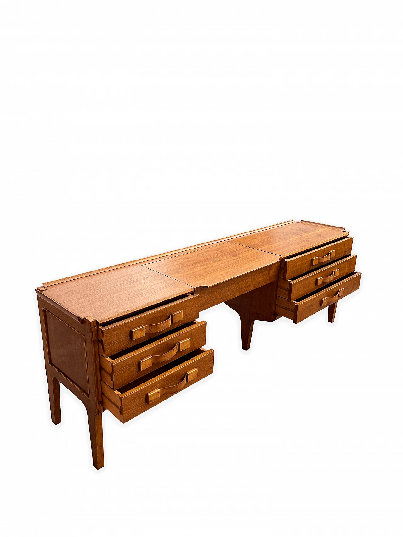Walnut vanity table with drawers, 1950s 7