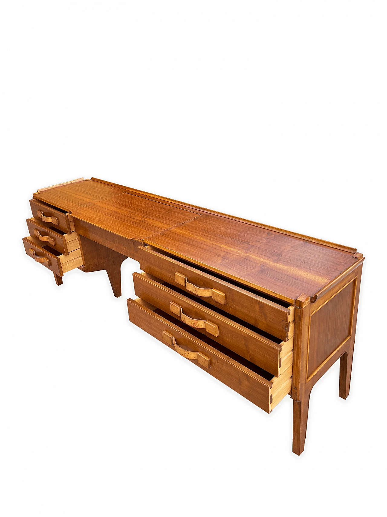 Walnut vanity table with drawers, 1950s 8