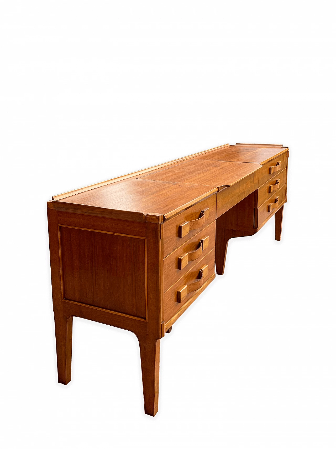 Walnut vanity table with drawers, 1950s 12