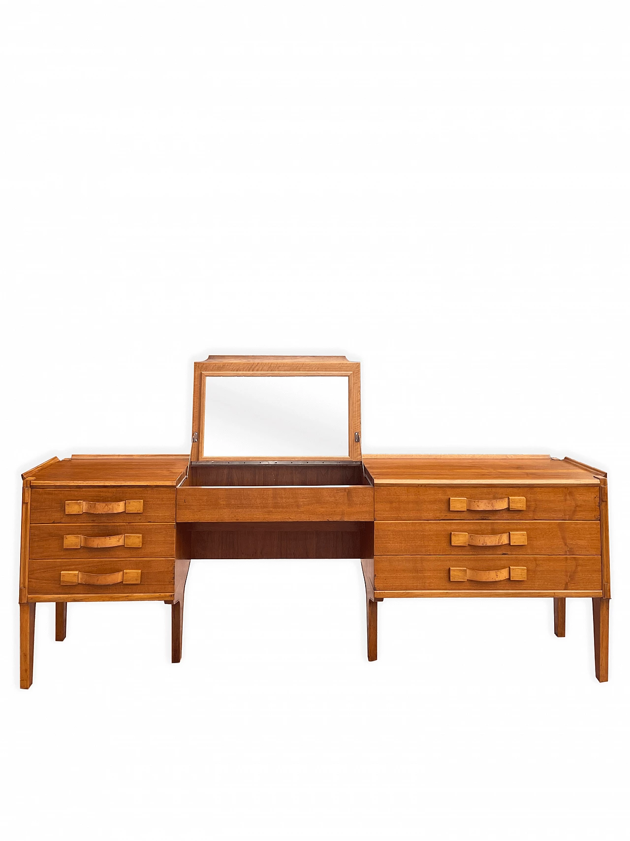 Walnut vanity table with drawers, 1950s 15