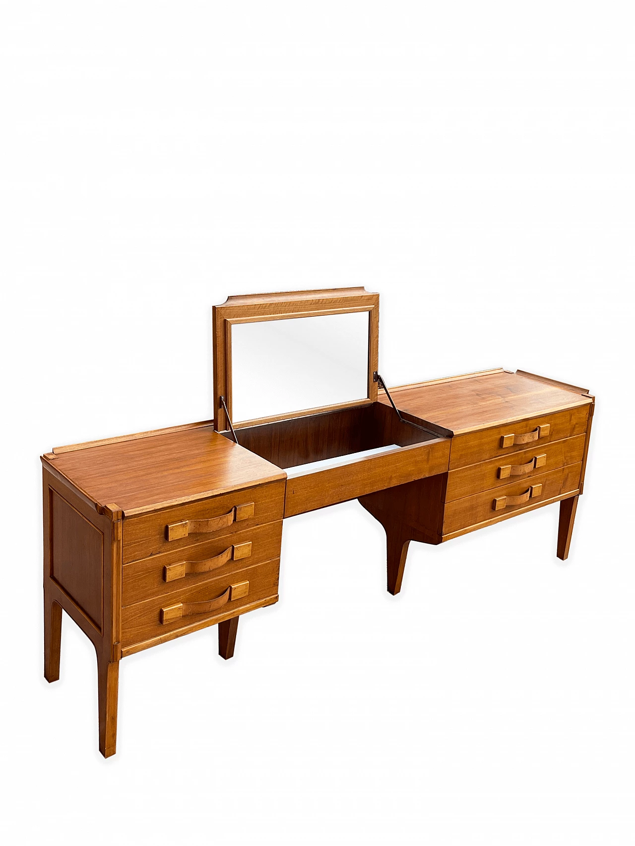 Walnut vanity table with drawers, 1950s 17