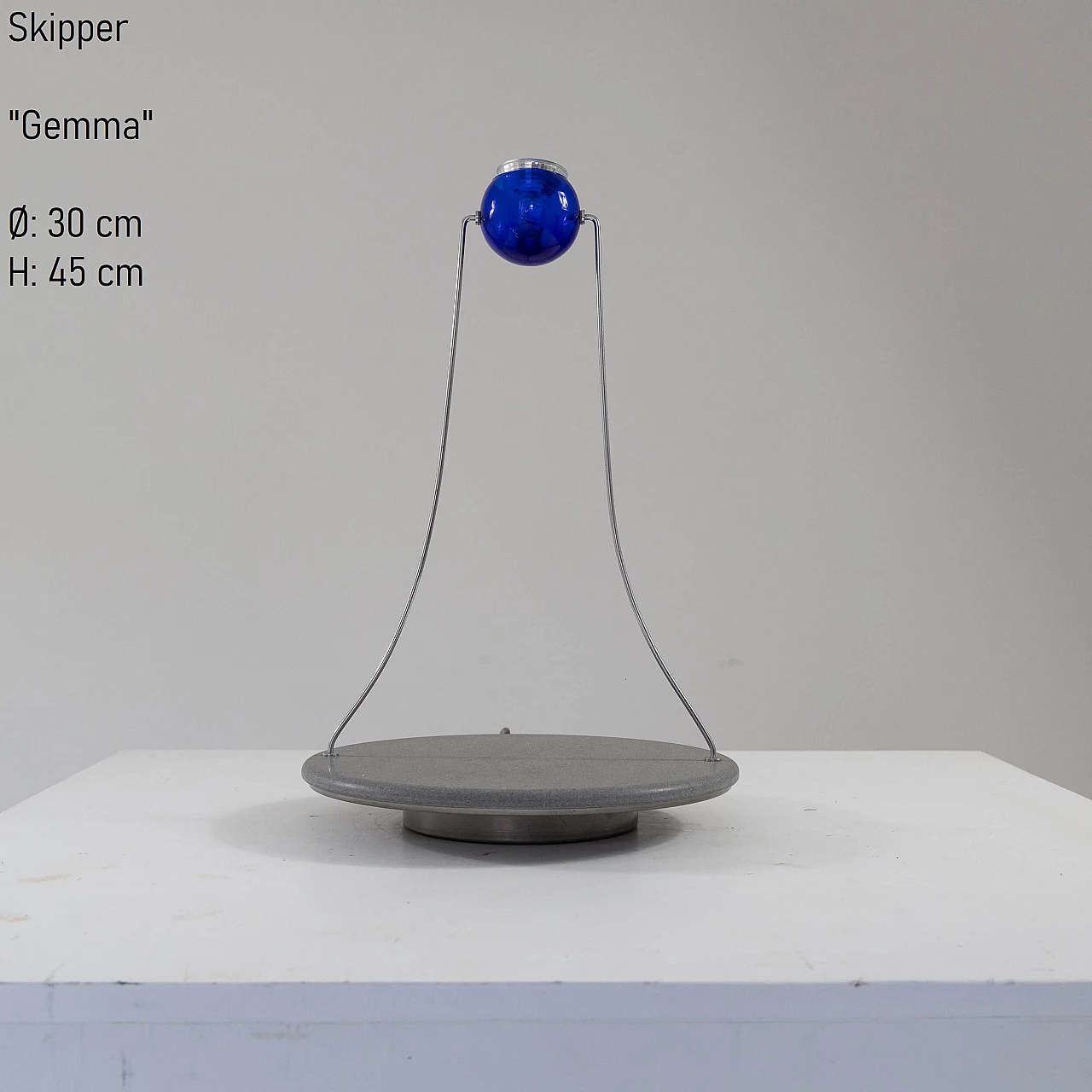 Table lamp Gemma by Skipper in metal and blue plexiglass, 1980s 2