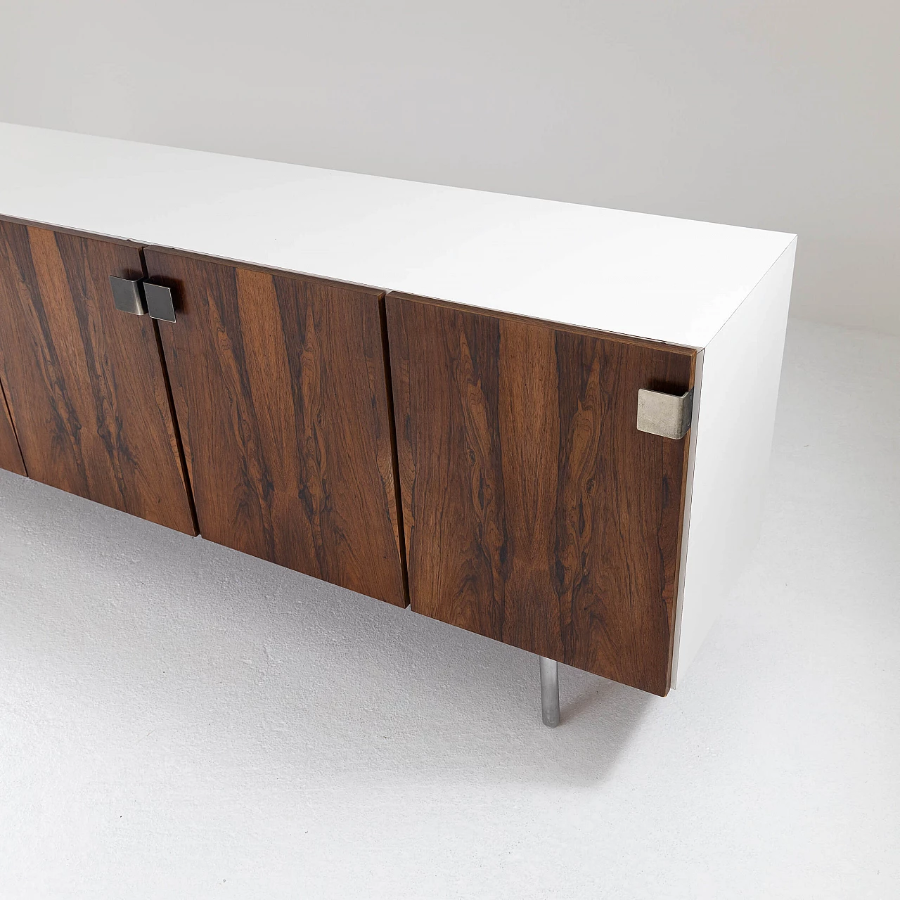 Credenza in palissandro e formica bianca, anni '70 2
