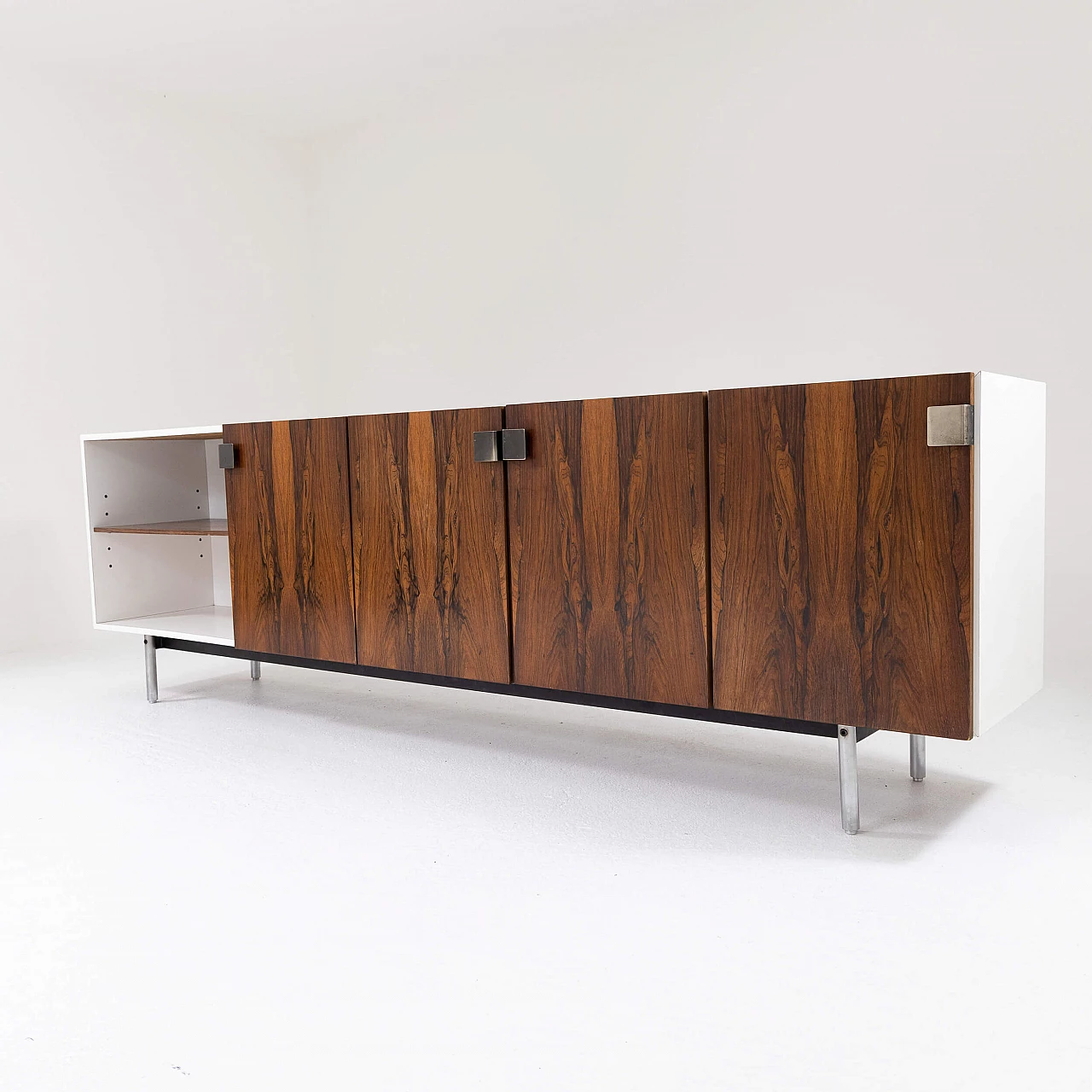 Credenza in palissandro e formica bianca, anni '70 3