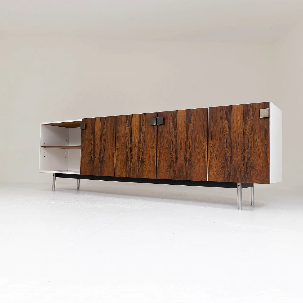 Credenza in palissandro e formica bianca, anni '70 10