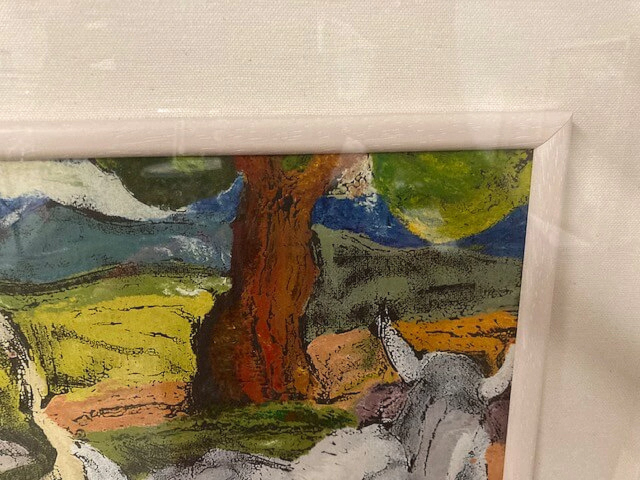 Giuseppe Serafini, Mucche e cavallo al pascolo, olio su faesite, anni 2000 6