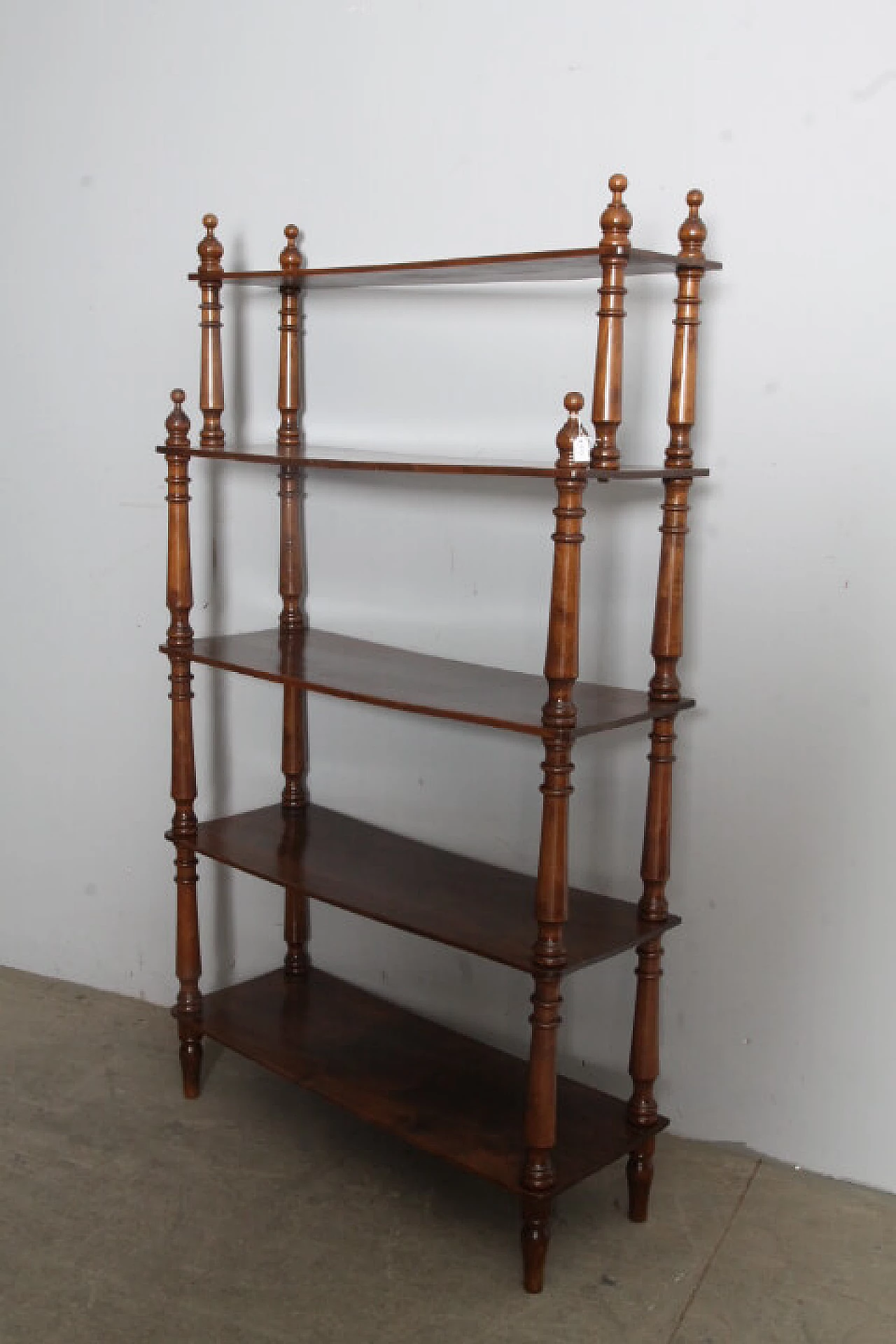 Louis Philippe etagere in solid walnut with columns, mid-19th century 5