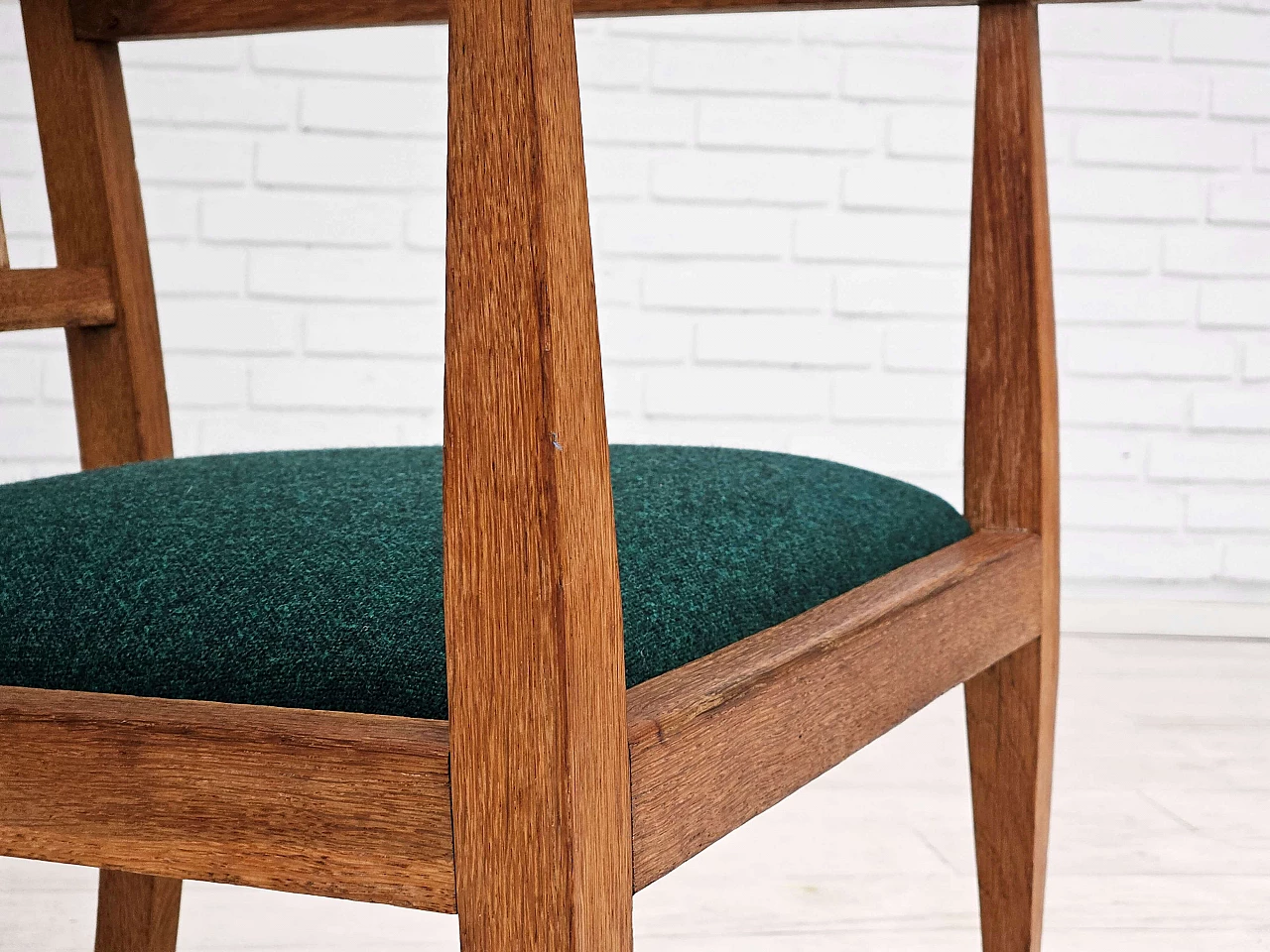 Danish rocking chair with high back in oak and Kvadrat wool, 1960s 2