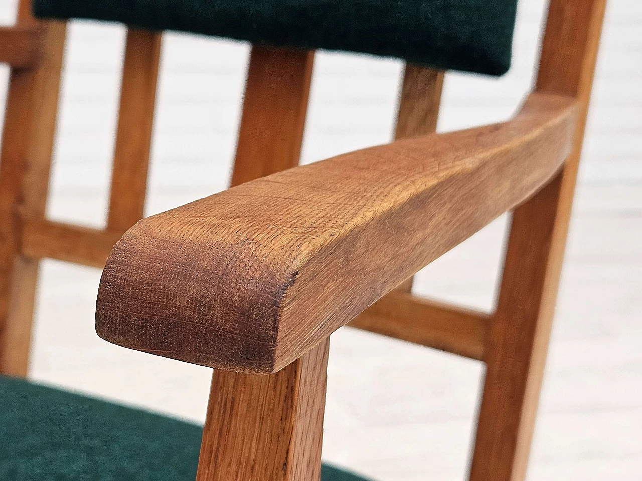 Danish rocking chair with high back in oak and Kvadrat wool, 1960s 13