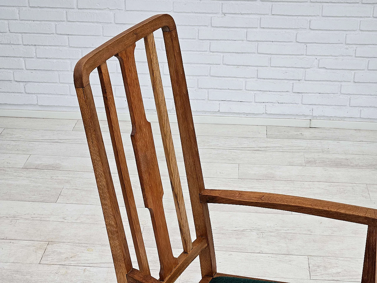 Danish rocking chair with high back in oak and Kvadrat wool, 1960s 15