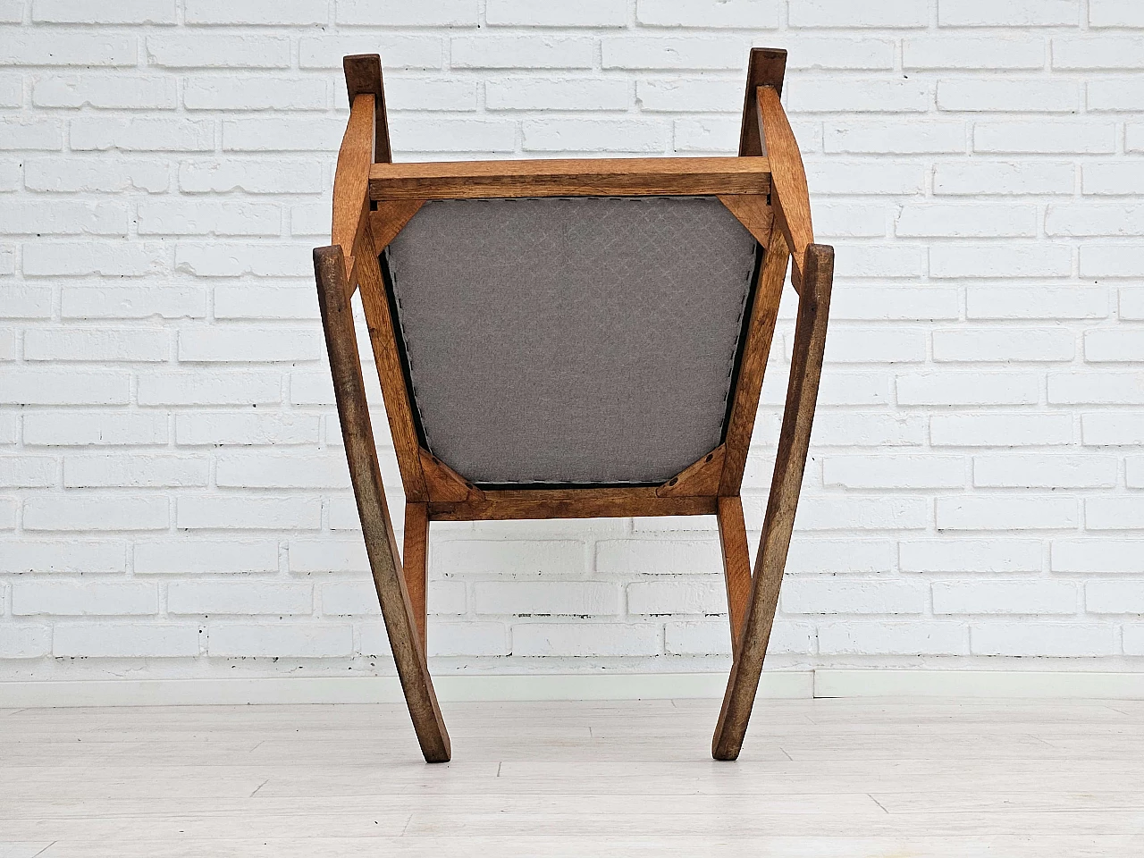 Danish rocking chair with high back in oak and Kvadrat wool, 1960s 16