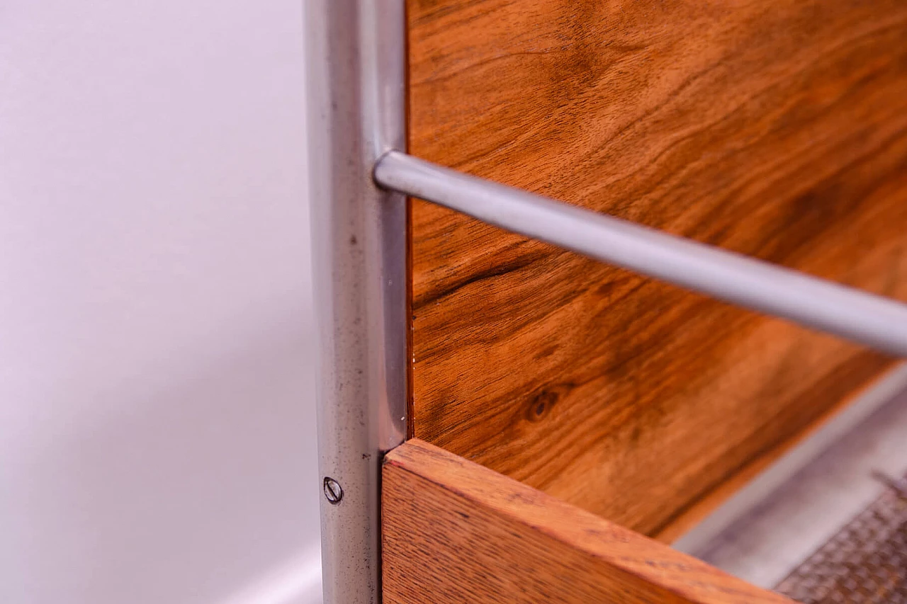 Divano letto Bauhaus in legno e cromo tubolare, anni '30 6