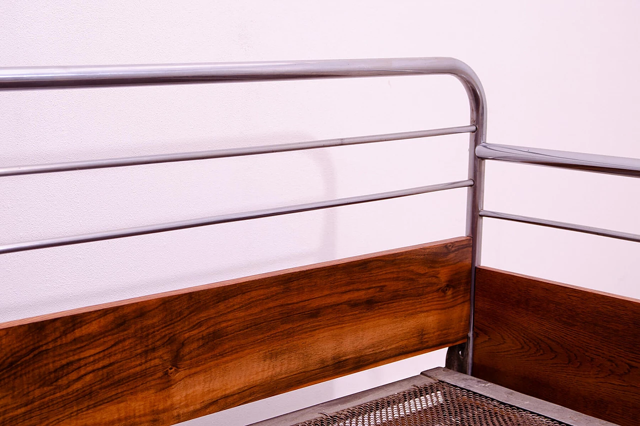 Divano letto Bauhaus in legno e cromo tubolare, anni '30 8