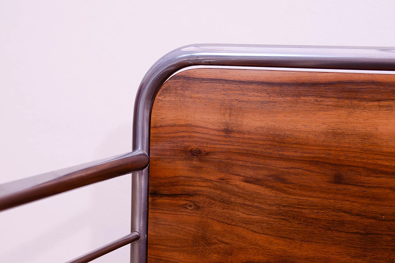 Divano letto Bauhaus in legno e cromo tubolare, anni '30 9