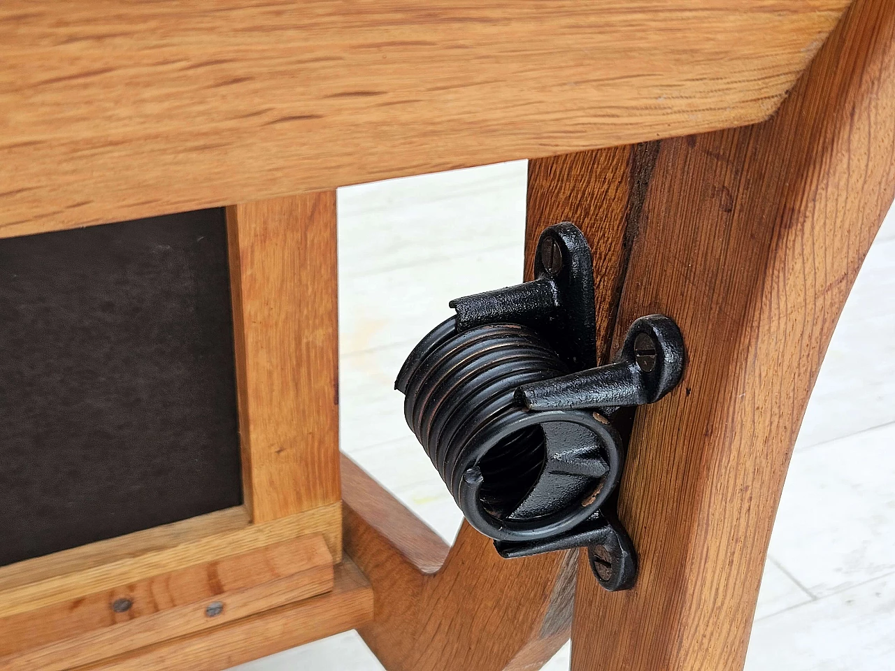 Danish rocking chair with high back in oak and wool, 1950s 19