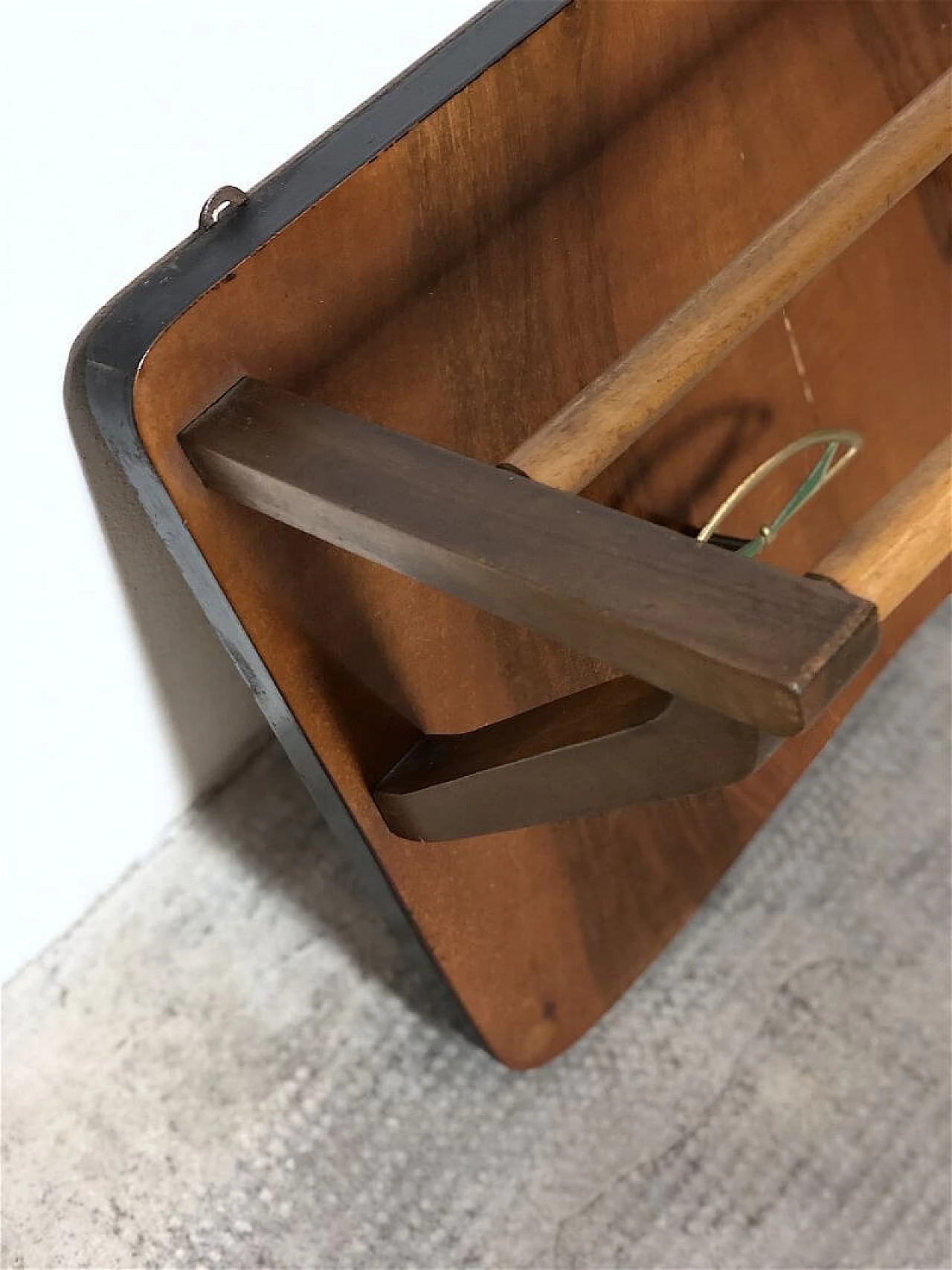 Beech and brass coat rack with hat rack, 1950s 10