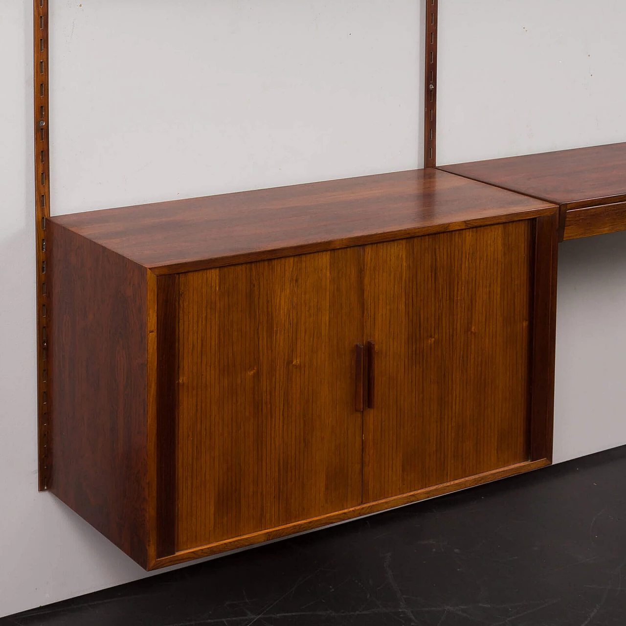 Backlit bookcase with writing desk by Kai Kristiansen for FM Møbler, 1960s 11