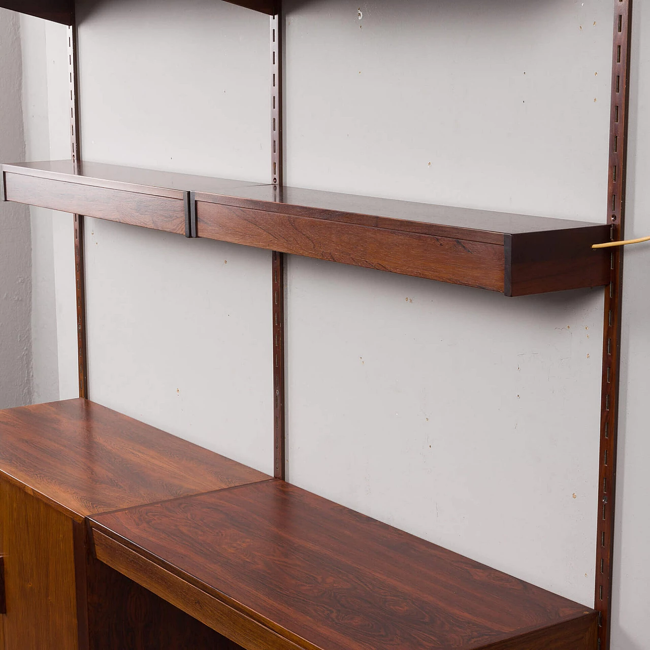 Backlit bookcase with writing desk by Kai Kristiansen for FM Møbler, 1960s 17