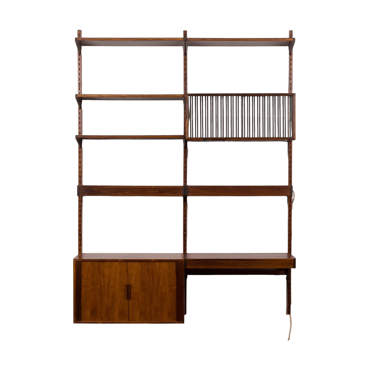 Backlit bookcase with writing desk by Kai Kristiansen for FM Møbler, 1960s 26