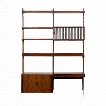 Backlit bookcase with writing desk by Kai Kristiansen for FM Møbler, 1960s