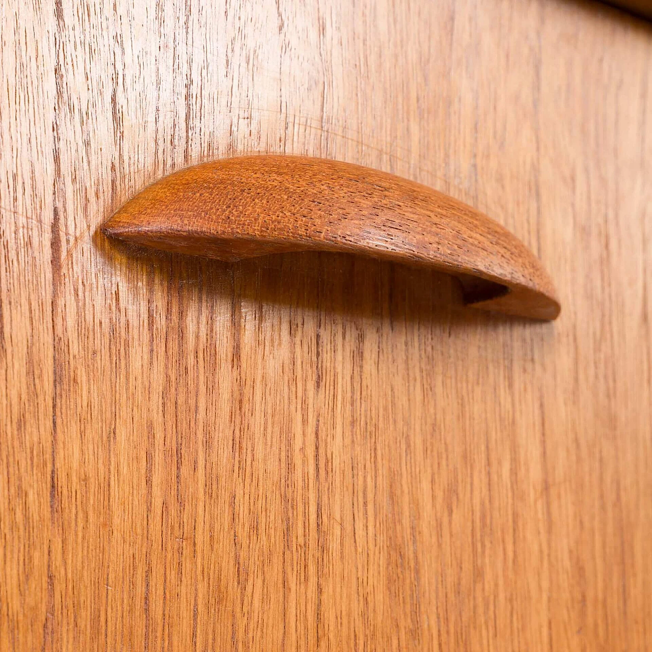 Danish teak chest of drawers with solid teak handles, 1960s 9