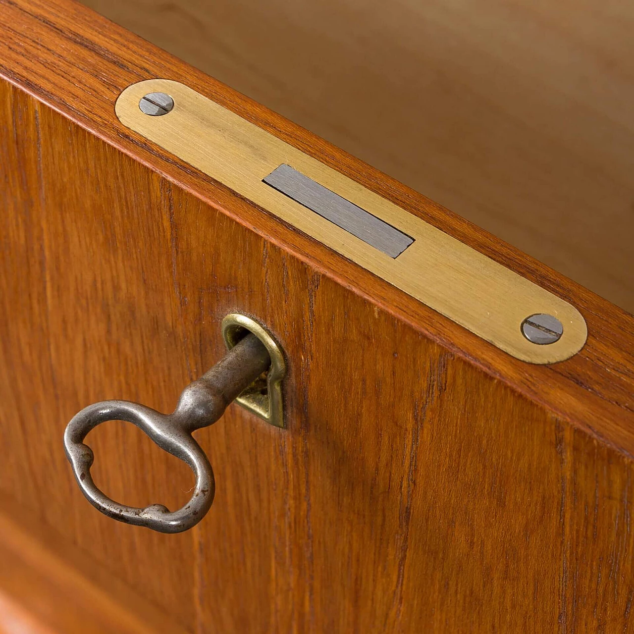 Danish teak chest of drawers with solid teak handles, 1960s 11