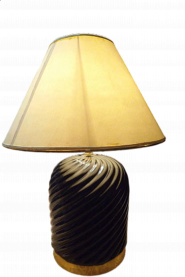 Torchon ceramic table lamp by Tommaso Barbi, 1970s