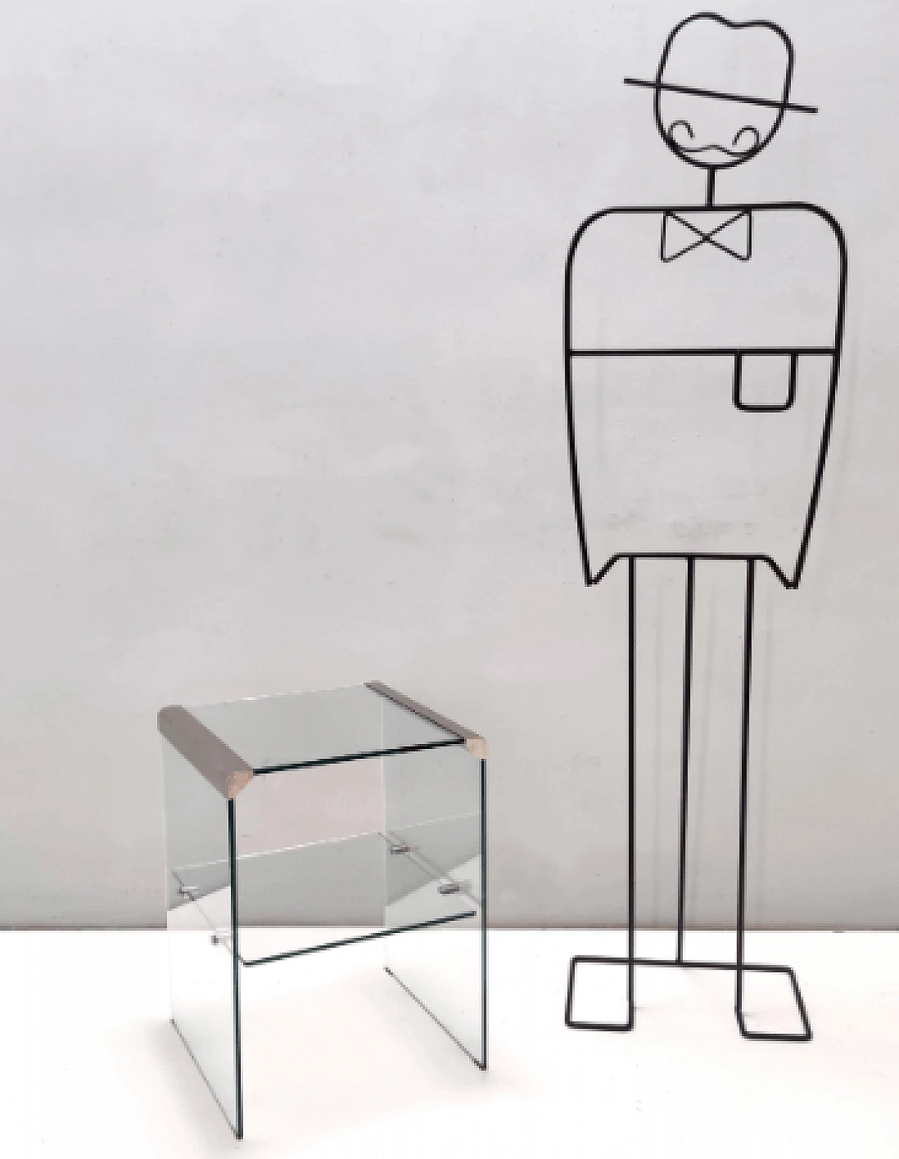 Tempered glass and steel coffee table by Gallotti&Radice, 1980s 2