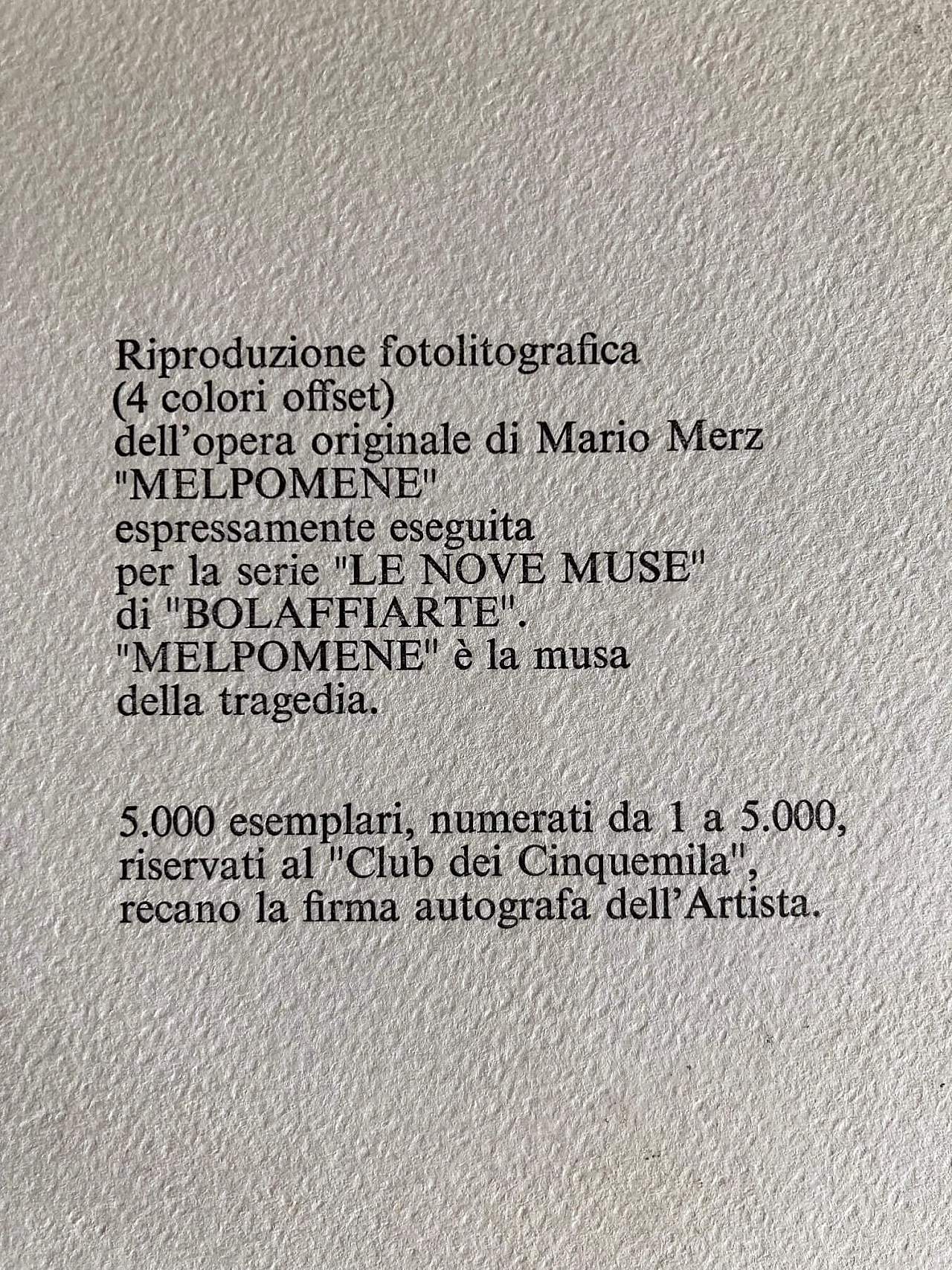 Mario Merz, Melpomene, lithograph, 1980s 12