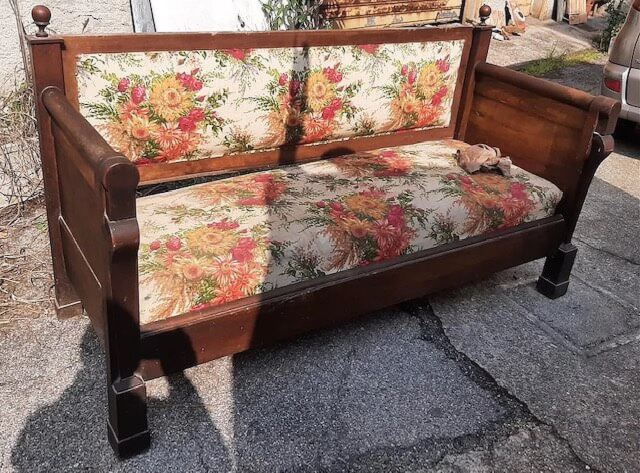 Empire solid walnut sofa, 19th century 1