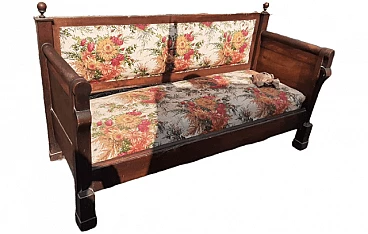 Empire solid walnut sofa, 19th century