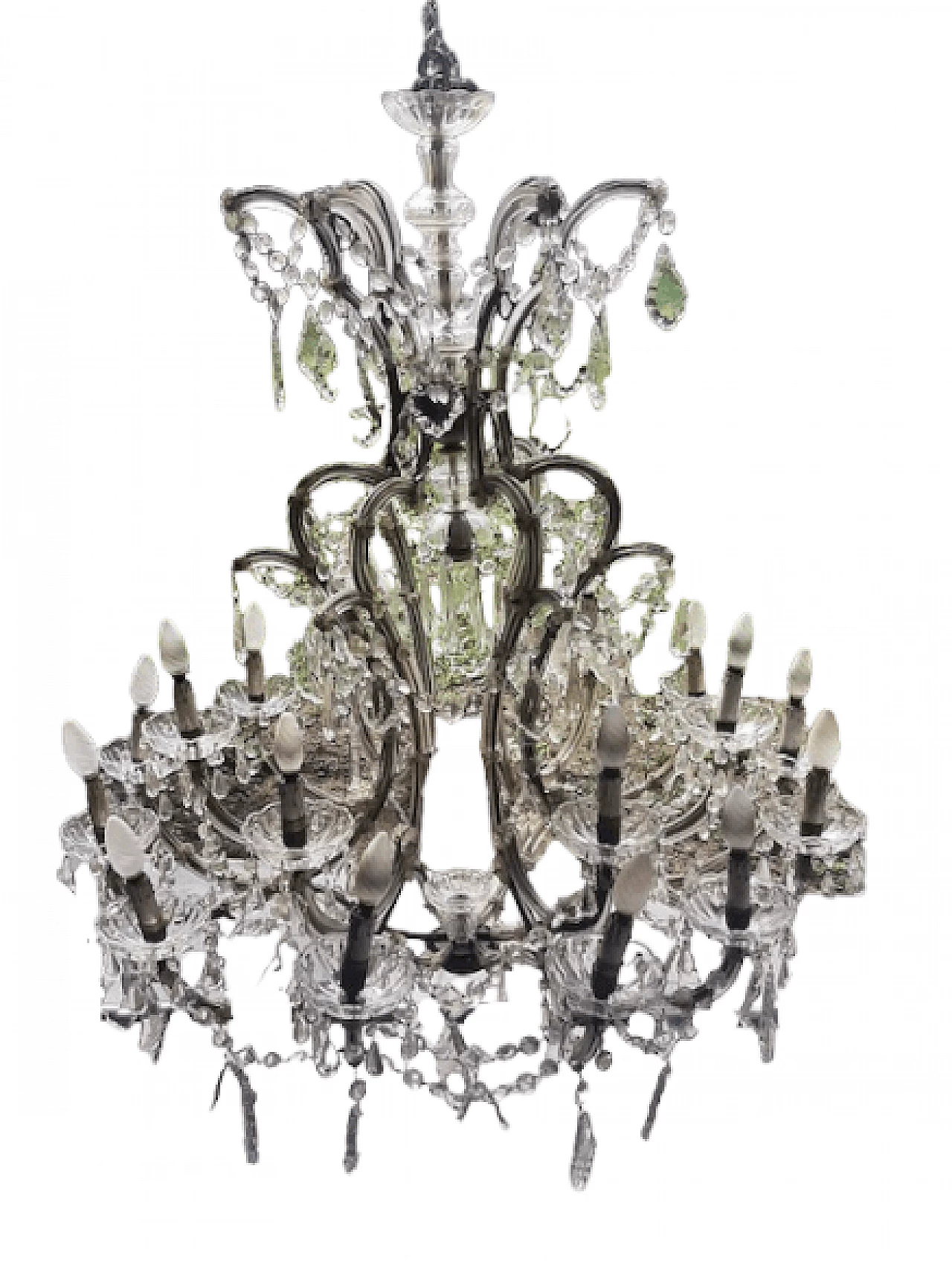 Nineteen-light glass chandelier, early 20th century 7
