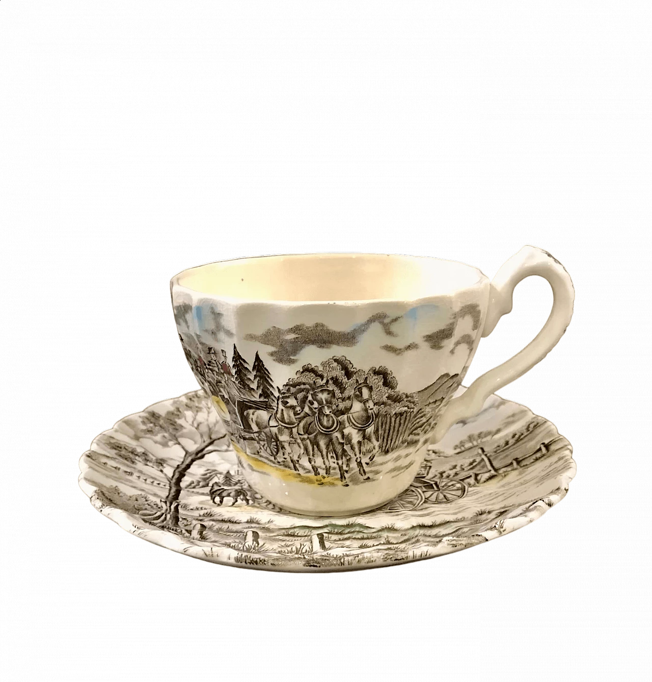 6 Tazze da tè con piattini di Myott Royal Mail, anni '50 11