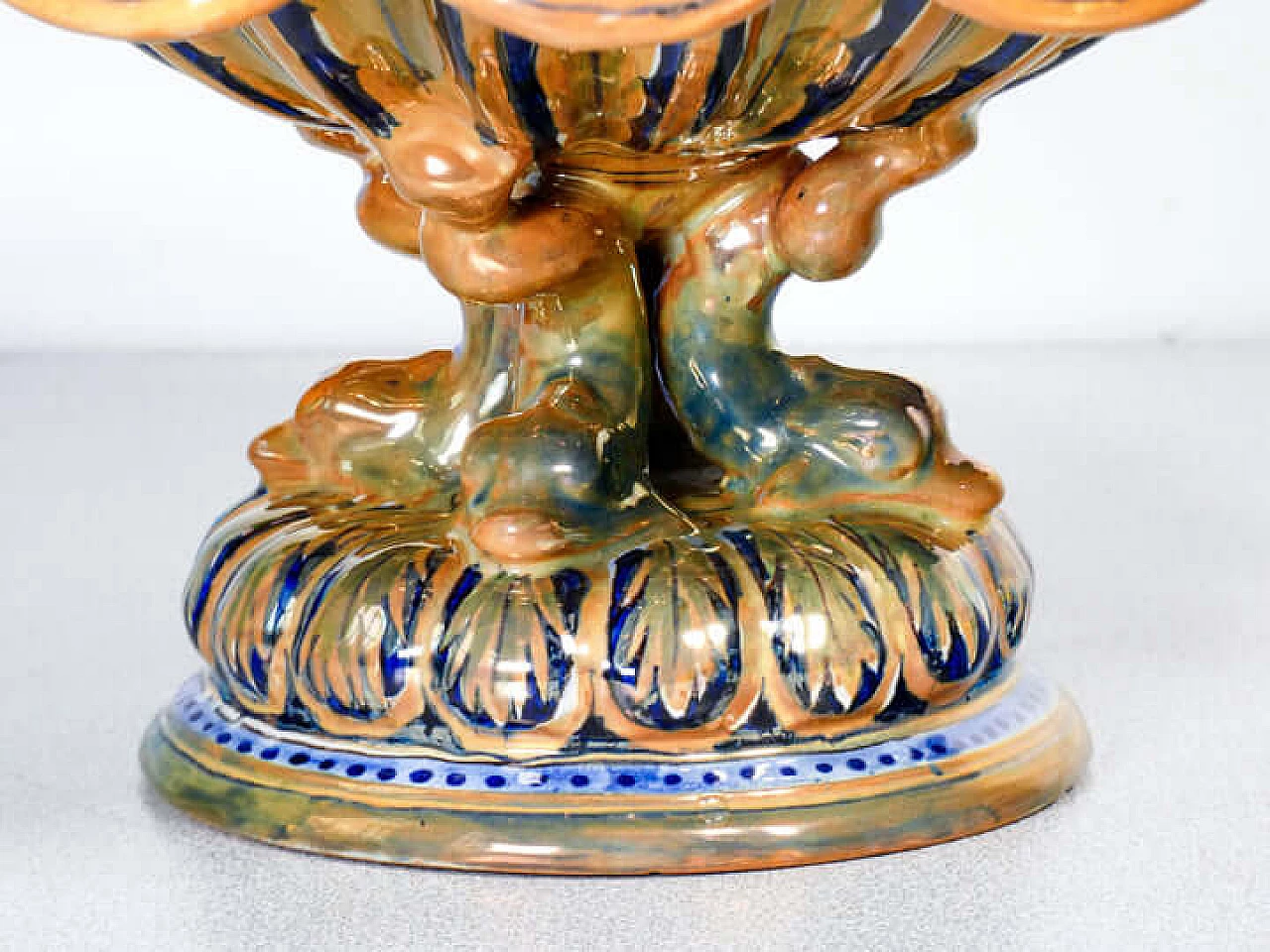 Majolica raised bowl by Ceramiche Luca della Robbia Gualdo Tadino 5