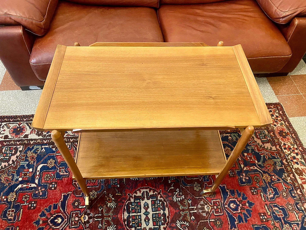 Teak serving cart by Peter Hvidt for Soborg Mobler, 1960s 1