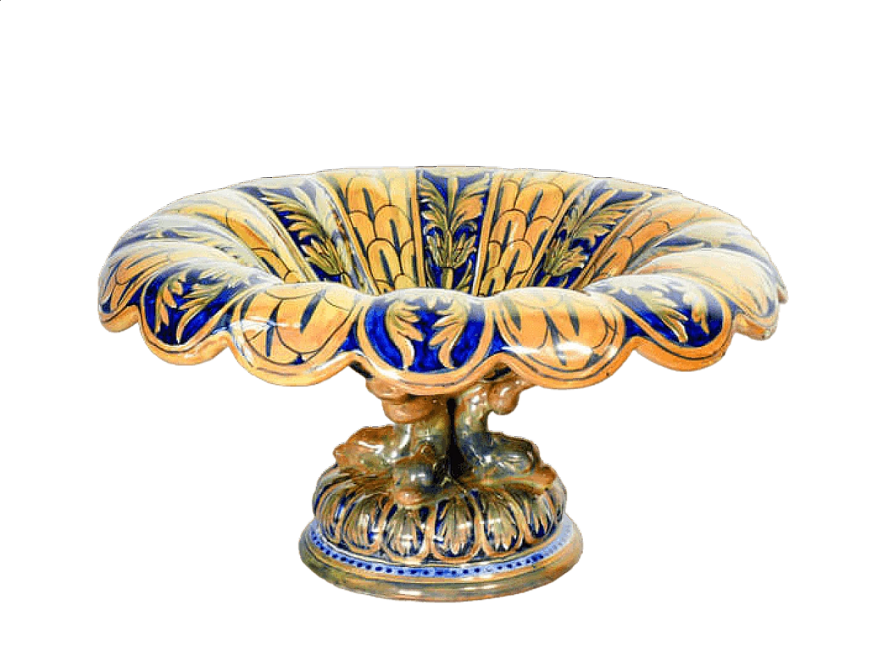Majolica raised bowl by Ceramiche Luca della Robbia Gualdo Tadino 11