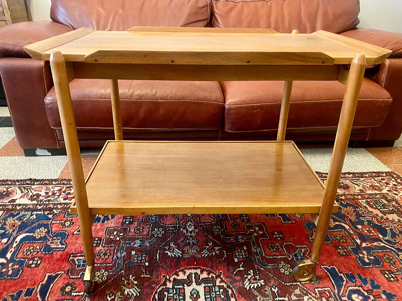 Teak serving cart by Peter Hvidt for Soborg Mobler, 1960s 5