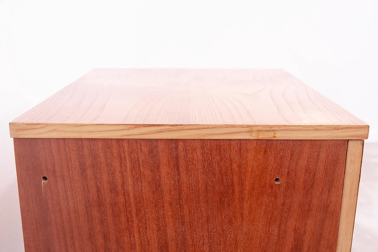 Ash, maple and plywood bedside table with iron legs by UP Závody, 1960s 7