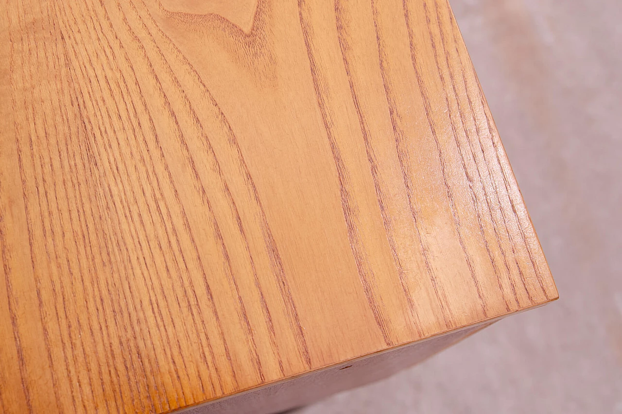 Ash, maple and plywood bedside table with iron legs by UP Závody, 1960s 8