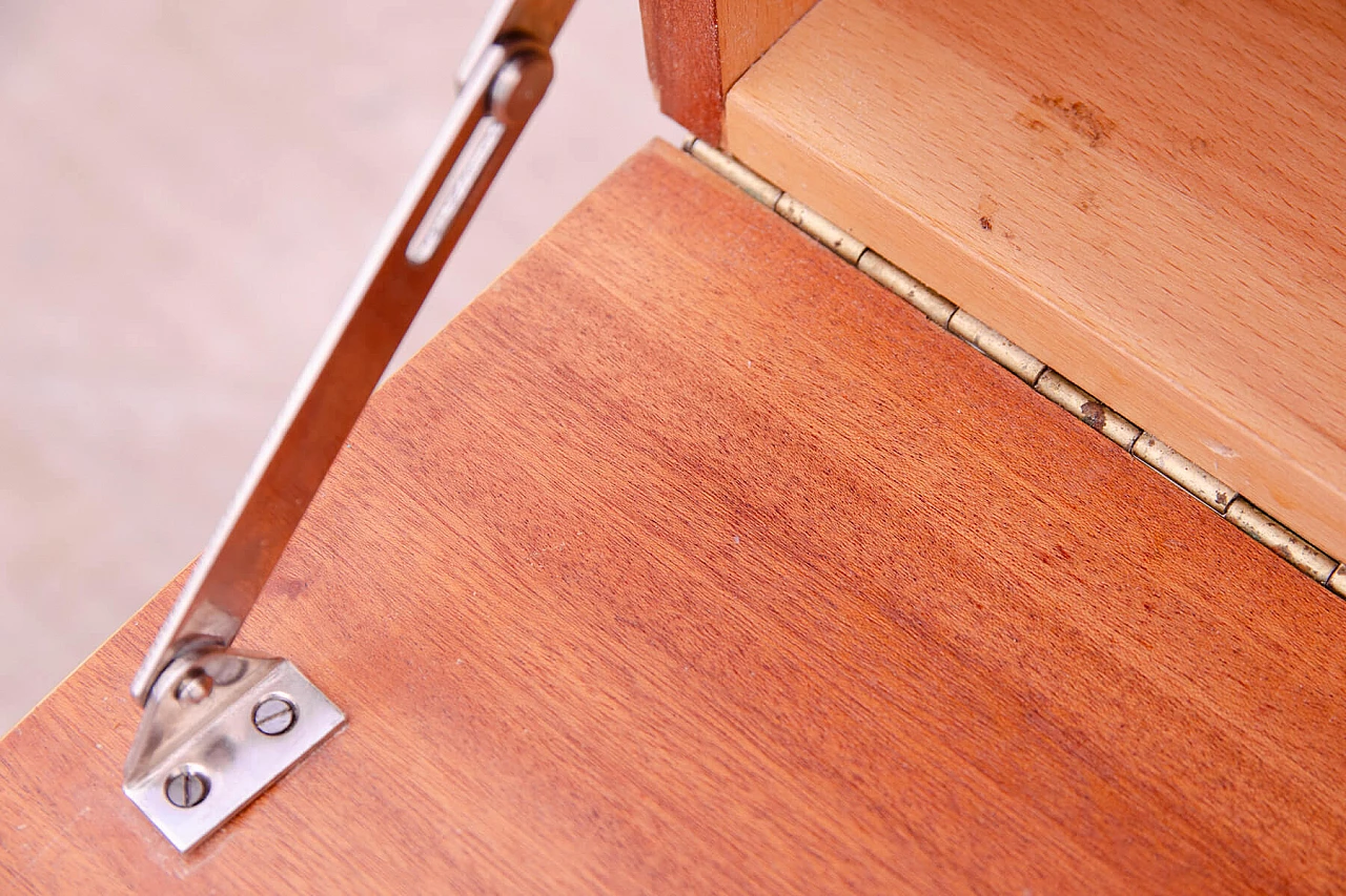 Ash, maple and plywood bedside table with iron legs by UP Závody, 1960s 12