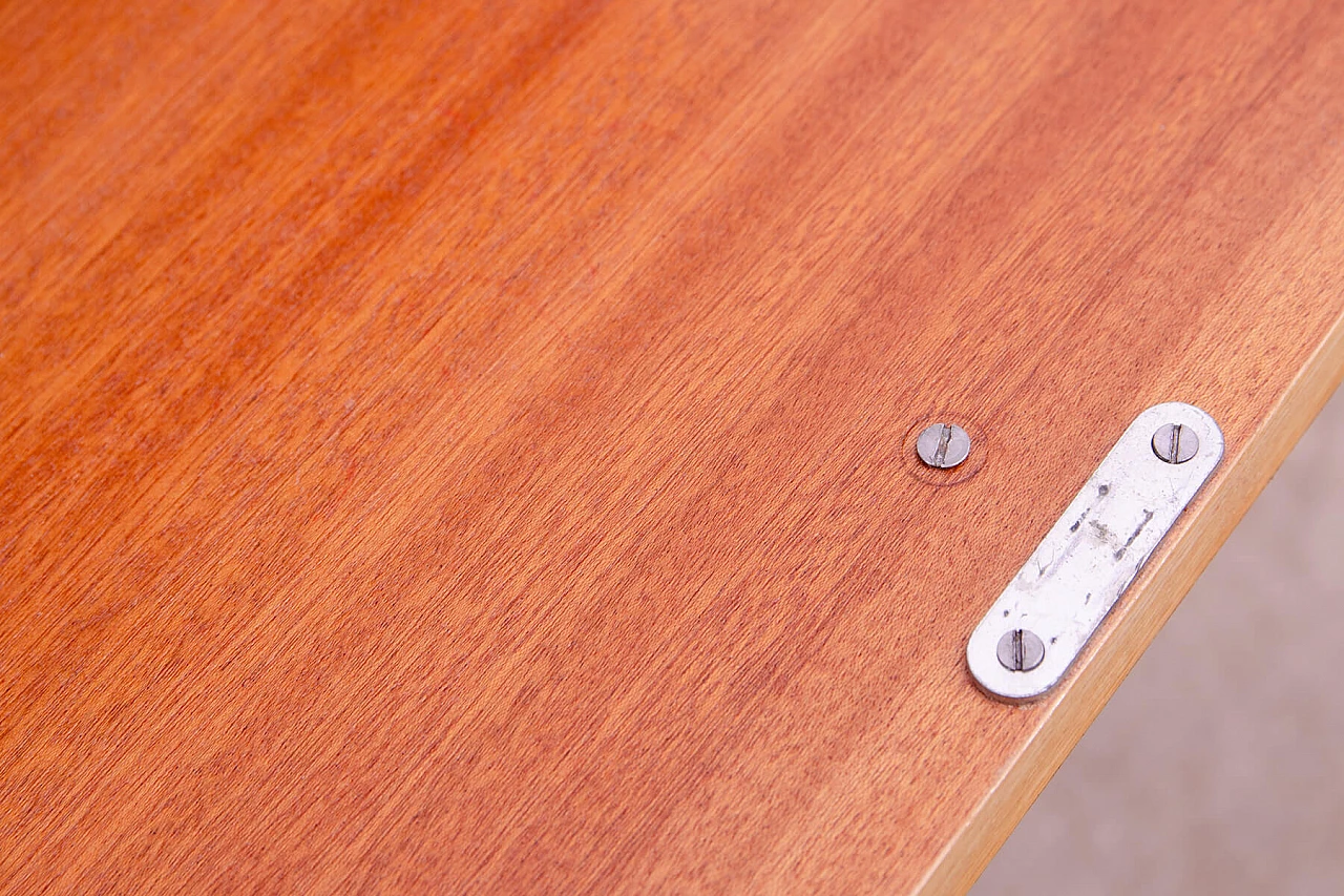 Ash, maple and plywood bedside table with iron legs by UP Závody, 1960s 13