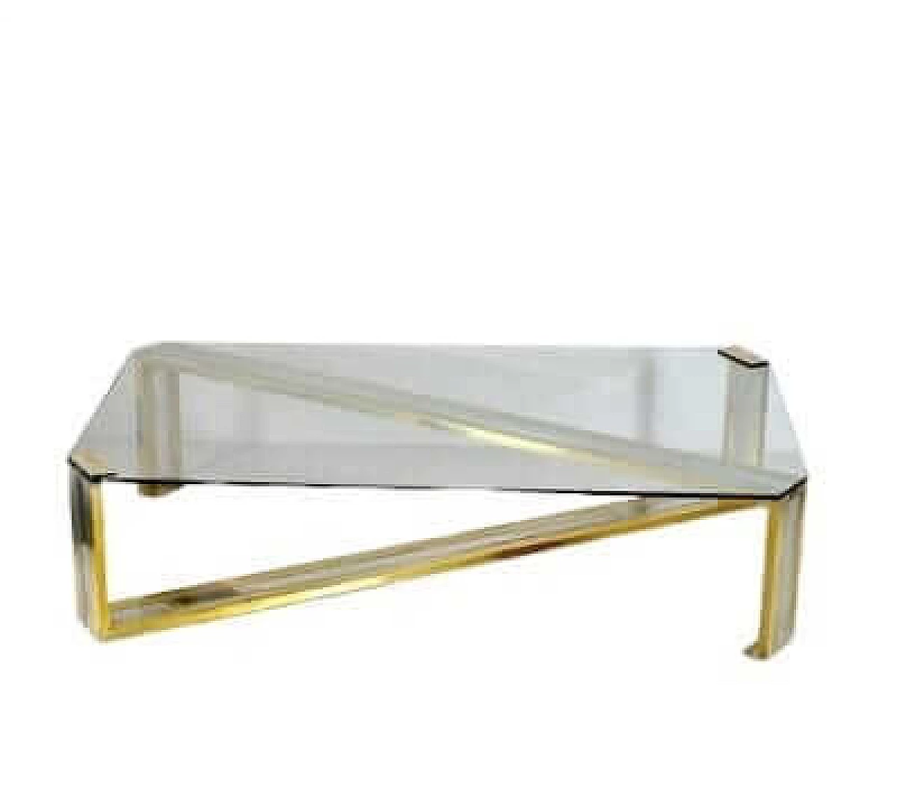 Steel, brass and glass coffee table, 1970s 12