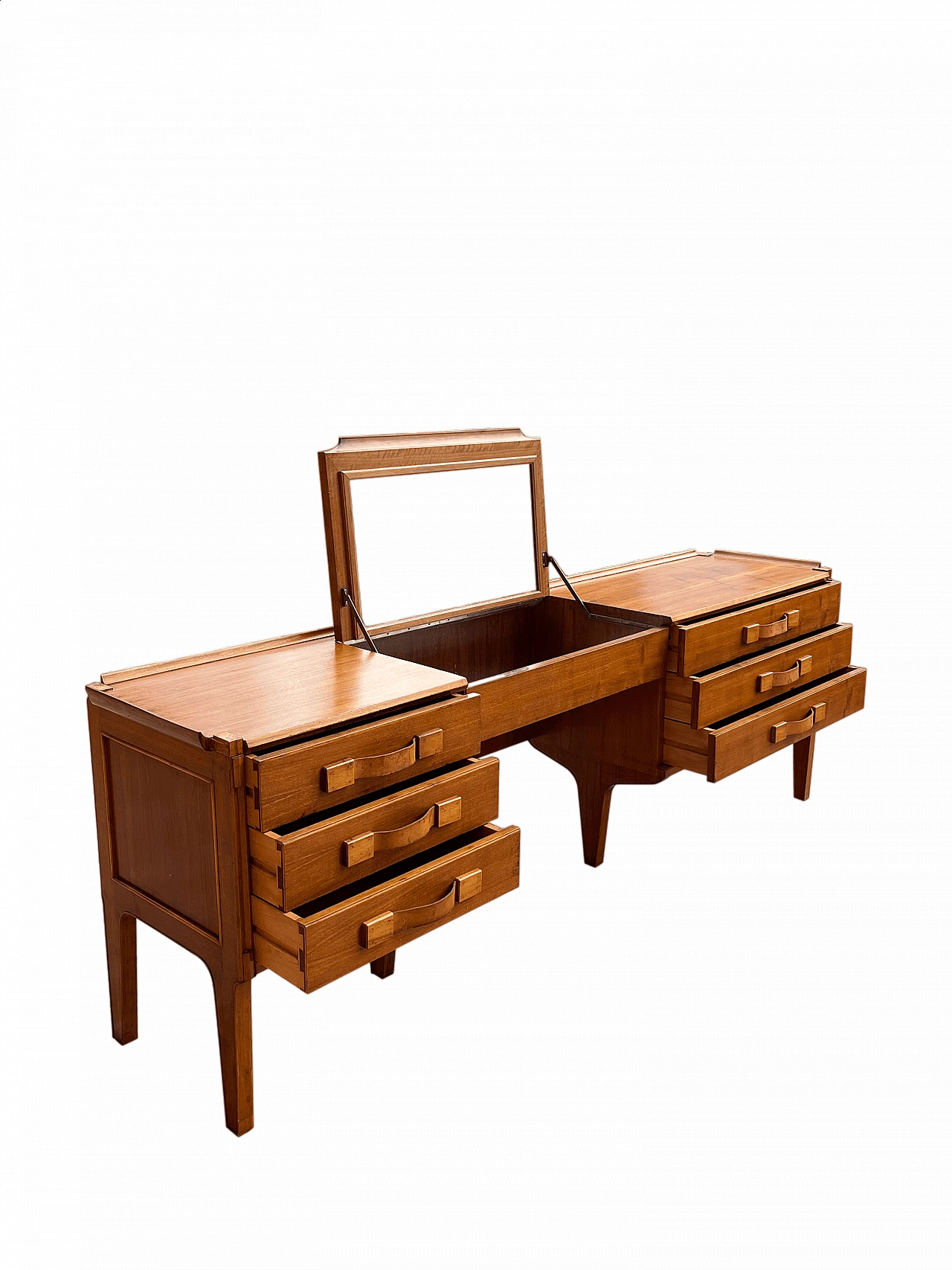 Walnut vanity table with drawers, 1950s 18