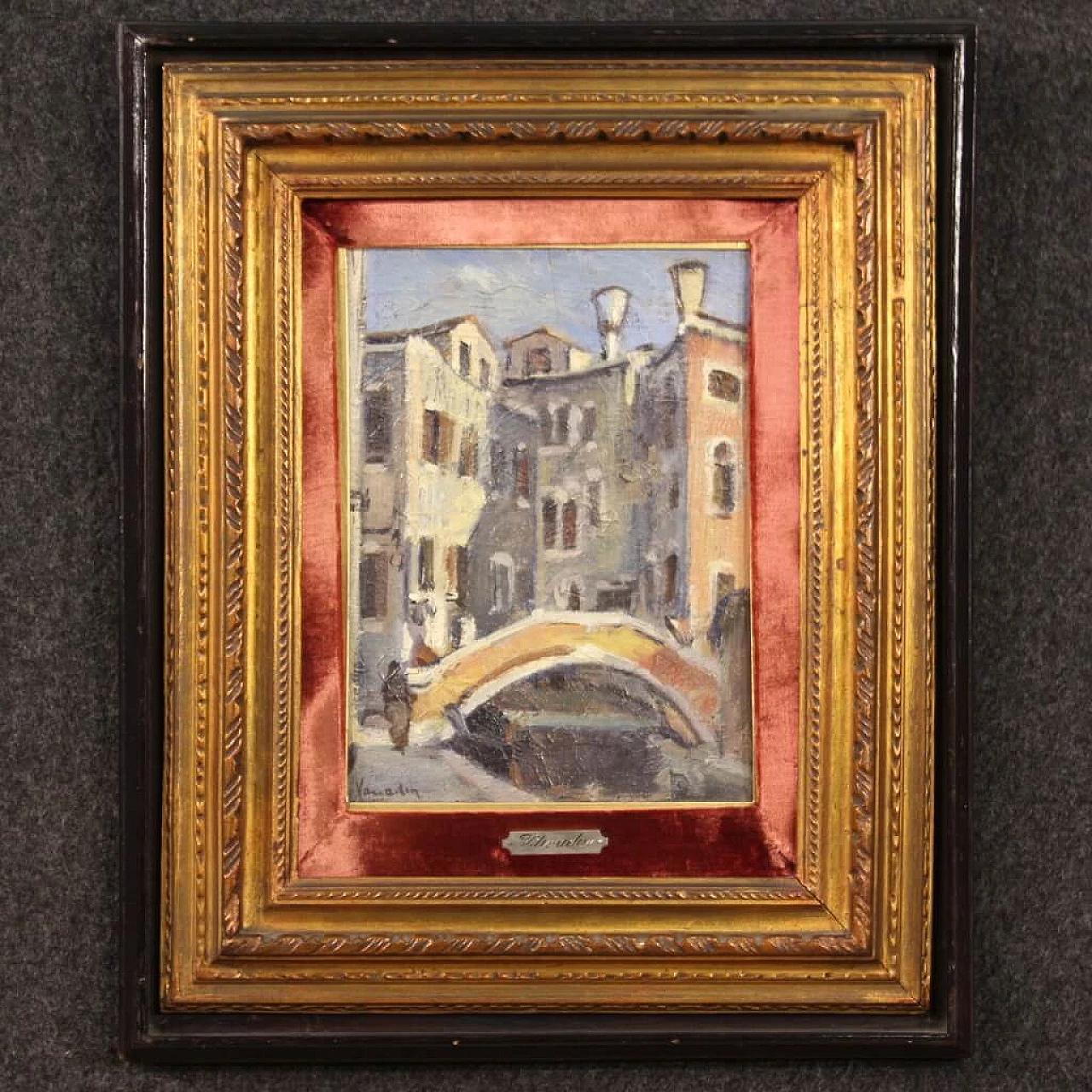 Carlo Goldoni's house in Venice, oil on panel, 1940s 1